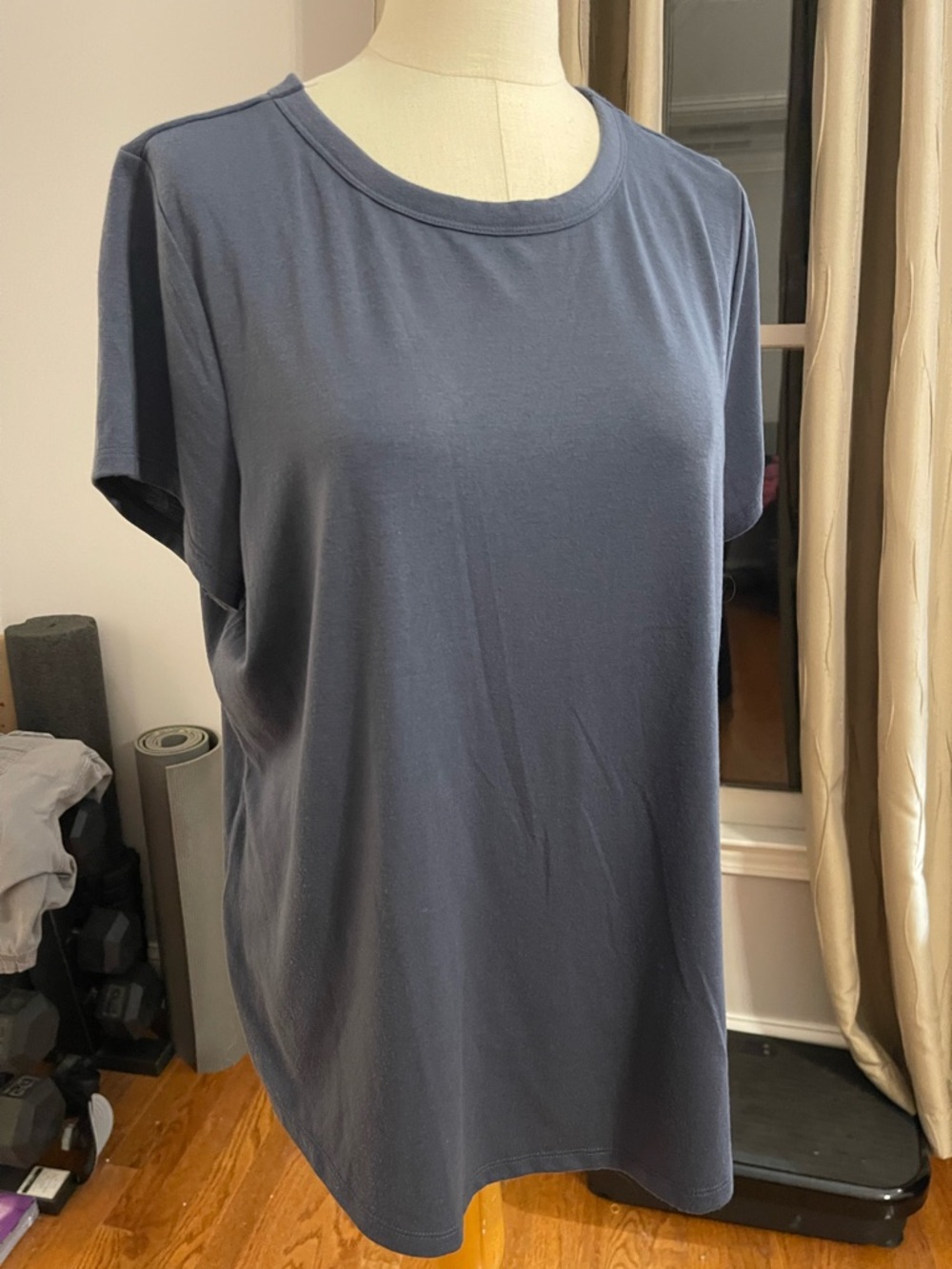 Bundle of 3 SO Women's Short-Sleeve Crewneck Tee in Slate Blue, peach and white